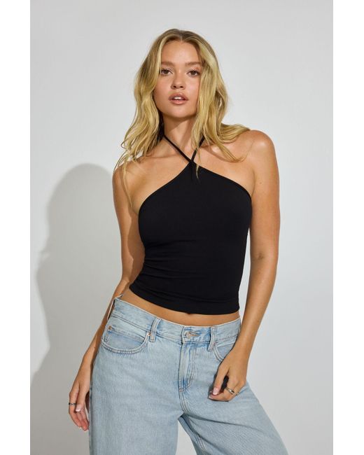 Garage Blue Sleek Y-Neck Cami Top