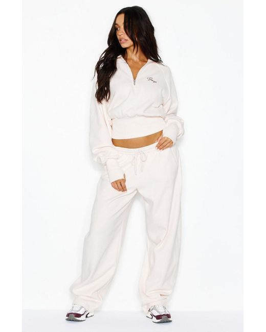 Garage White Ultrafleece Funnel Half Zip Sweatshirt