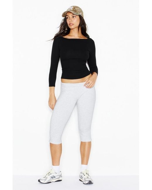 Garage Black Snatchrib Three Quarter Sleeve Top