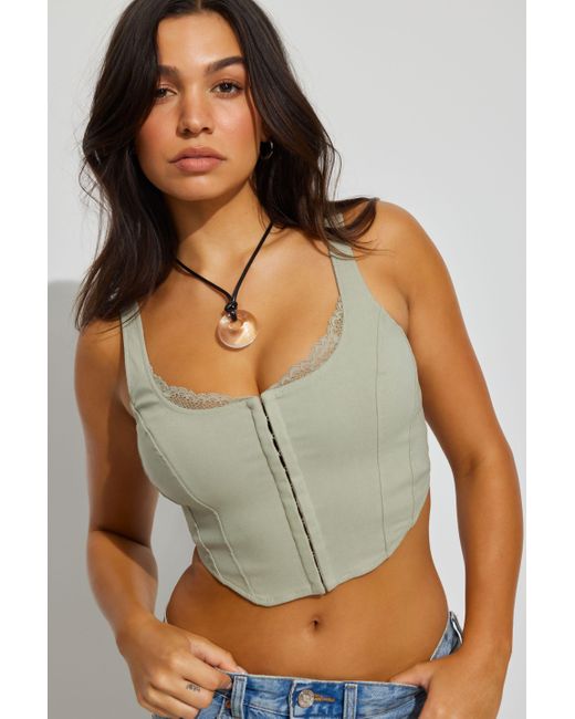 Garage Green Faye Lace Trim Bustier