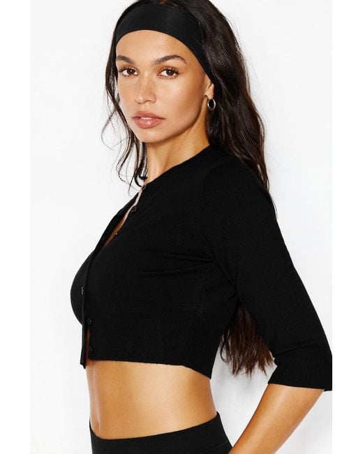Garage Black Ultra Cropped Cardigan Long Sleeve Top