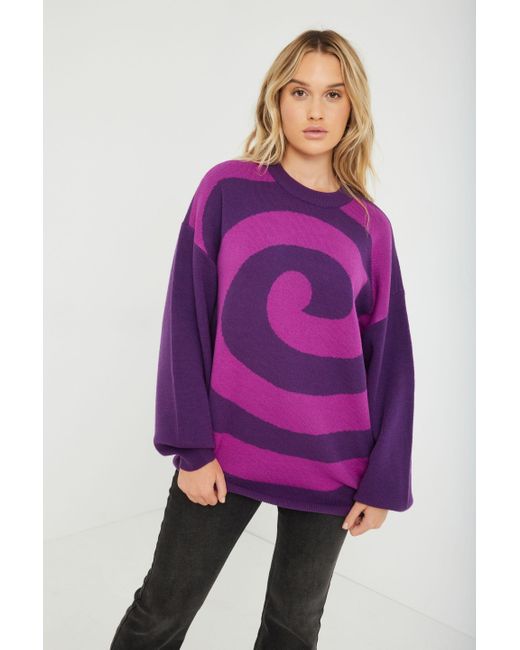 Garage Cynthia Oversized Sweater in Purple | Lyst