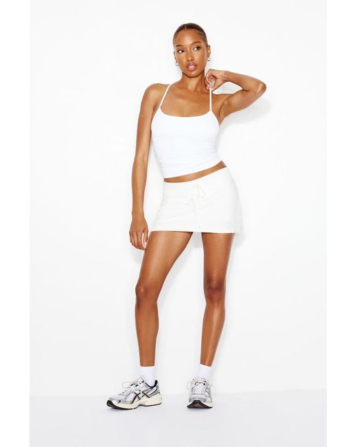 Garage White Stretchterry Micro Skort