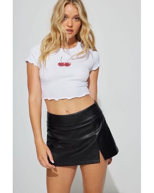 Garage Faux Leather Skort in White Lyst