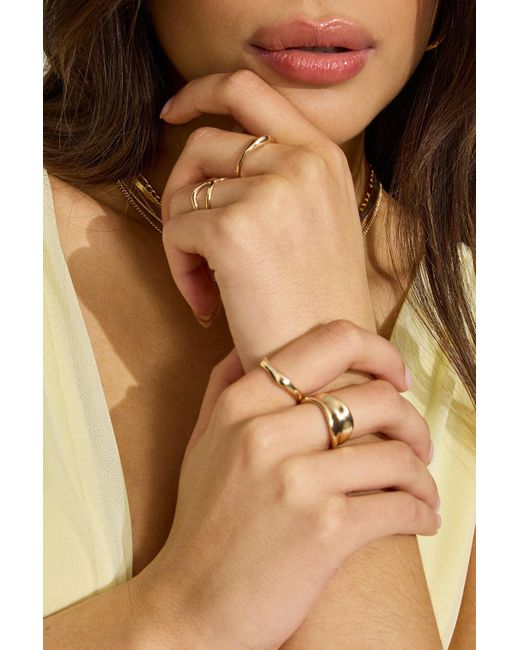 Garage Natural Set Of 4 Wavy Minimal Rings