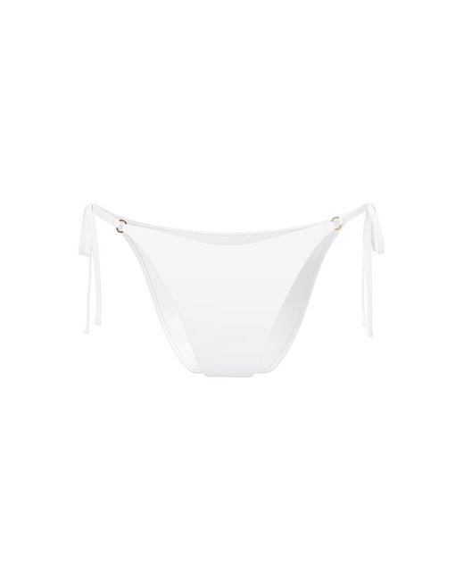 Garage White Cheeky Side Tie Bikini Bottom