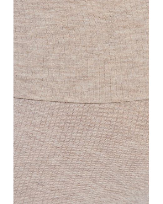 Garage White Sheer Ribbed Foldover Pants