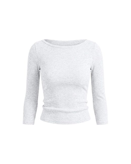 Garage White Snatchrib 3/4 Sleeve Top