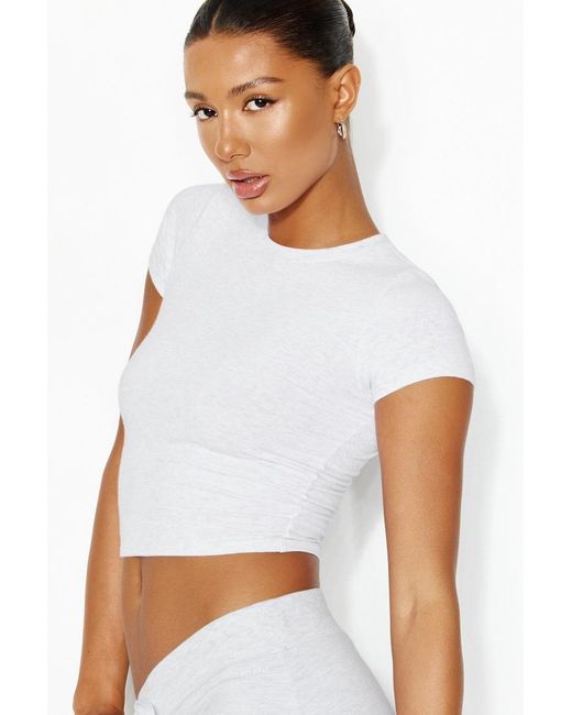 Garage White Supersoft Crewneck Cropped T-Shirt