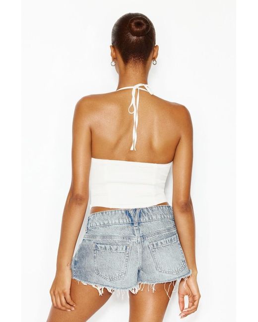 Garage White Halter Cami Bustier Top