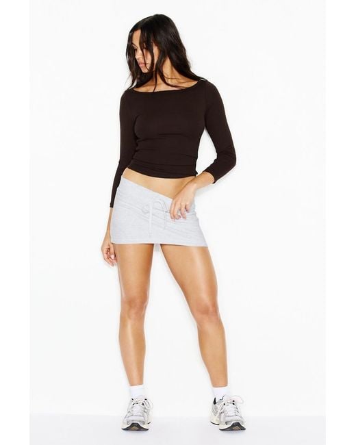 Garage Black Snatchrib Three Quarter Sleeve Top