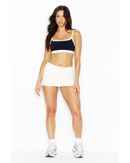 Garage White Active Low Rise A-Line Micro Skort