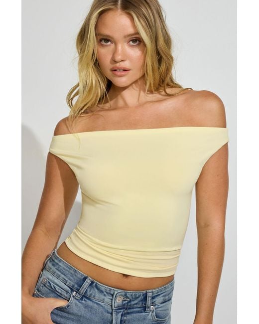 Garage Yellow Clean Off Shoulder Top