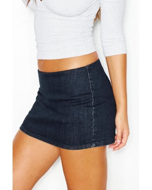 Garage Blue Low Rise Bodycon Denim Skort