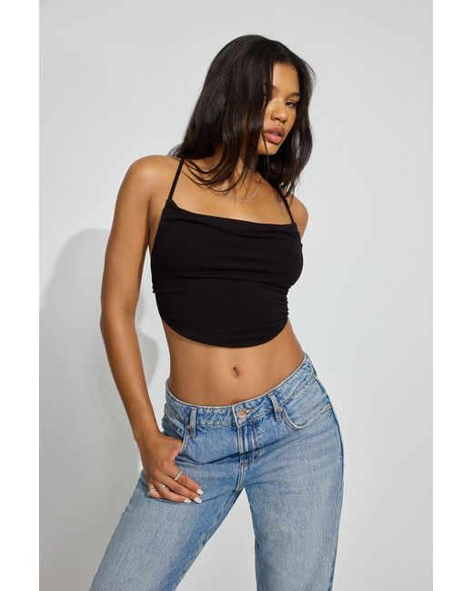 Garage Black Cowl Strappy Back Top