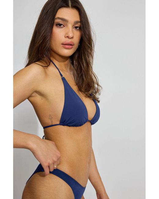 Garage Blue High Triangle Bikini Top