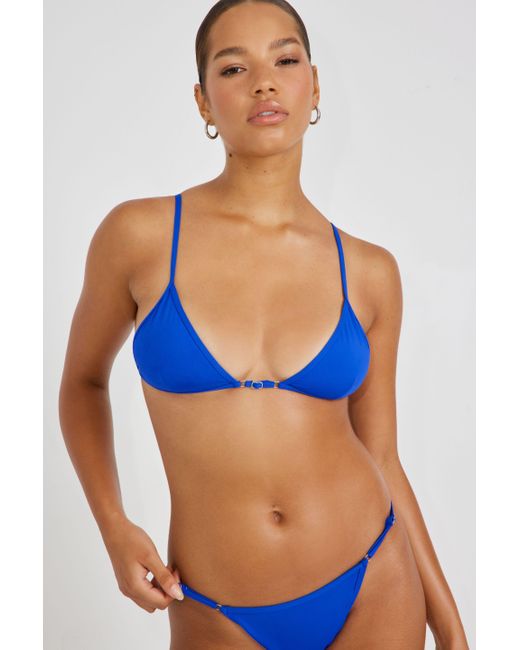 Garage Blue Adjustable Triangle Bikini Top