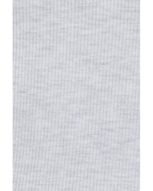 Garage White Ribbed Scoop Cami Top