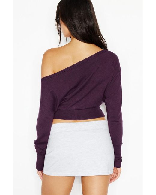 Garage Purple Off Shoulder Reset Long Sleeve Top