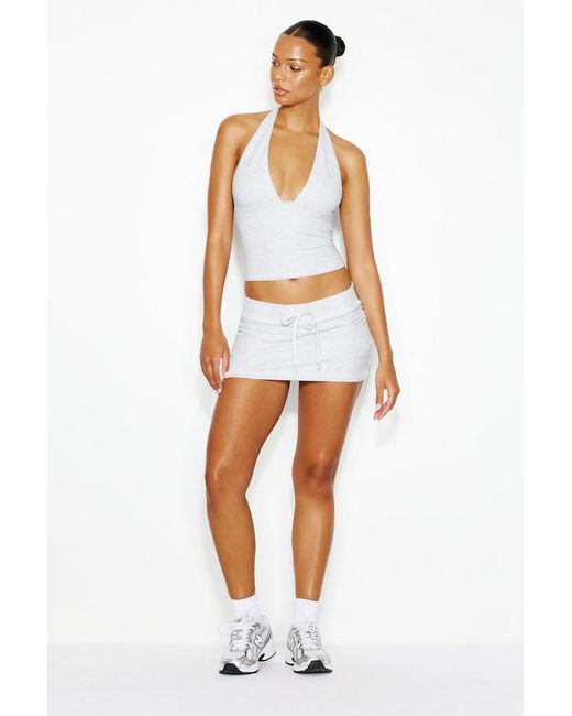 Garage White Stretchterry Micro Skort