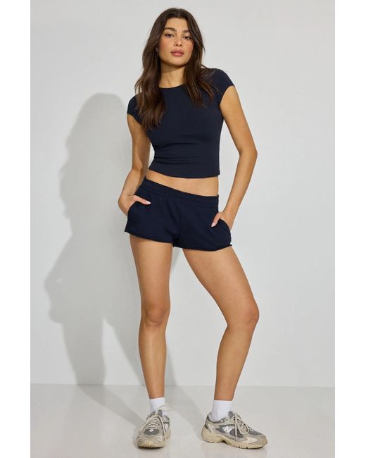 Garage Black Crew Neck Open Back Tie Top