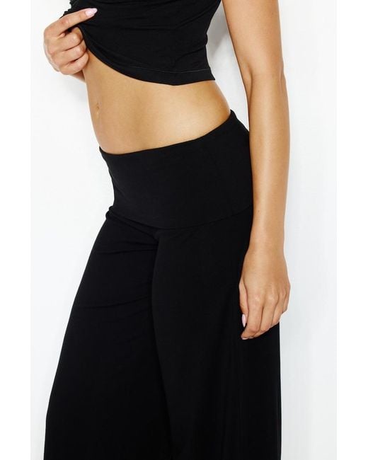 Garage Black Modal Foldover Pants