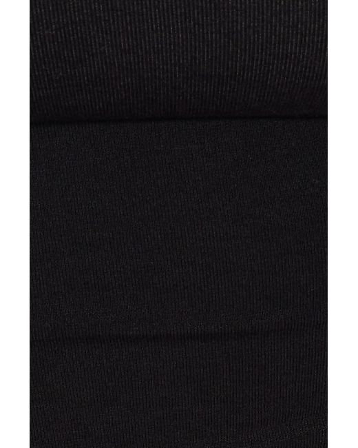 Garage Black Stretchterry Open Back Halter Top