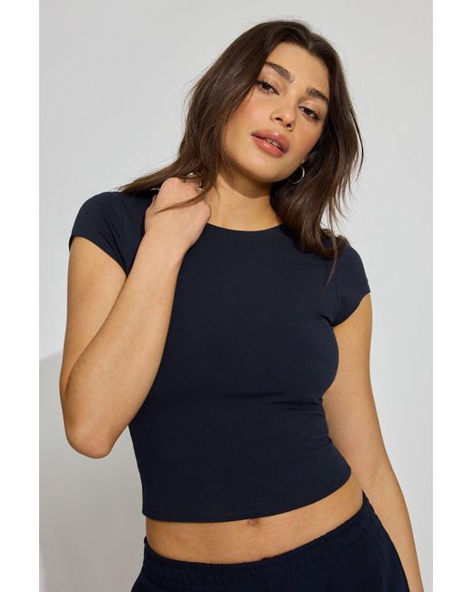 Garage Black Crew Neck Open Back Tie Top