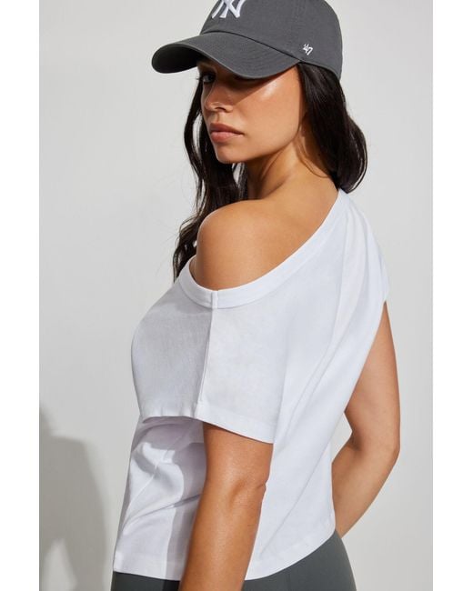 Garage White Wide Asymmetric T-Shirt