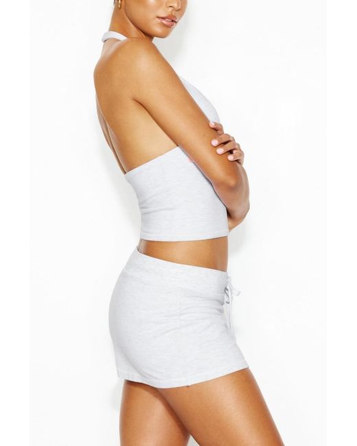 Garage White Stretchterry Micro Skort