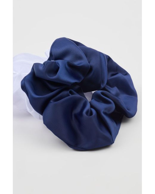 Garage Blue Pack Of 2 Satin Scunchies