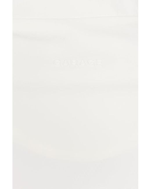 Garage White Long Windbreaker