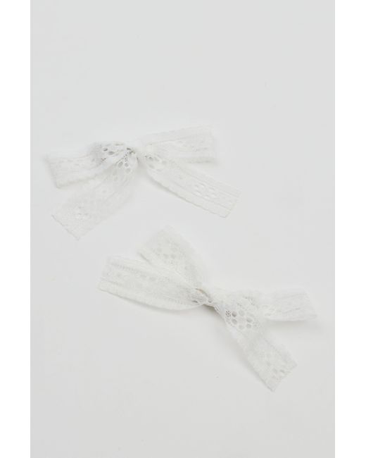 Garage Brown 2-pack Lace Bow Hair Clips