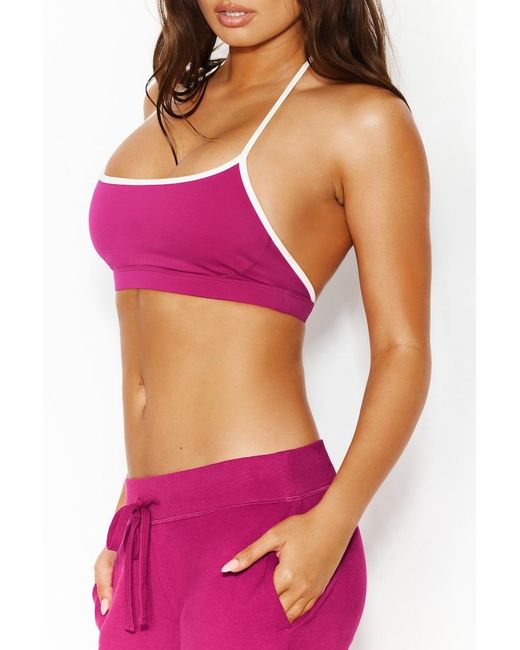 Garage Pink Active Micro Halter Top