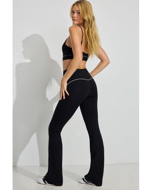 Garage Blue Softactive Flare Leggings With Piping
