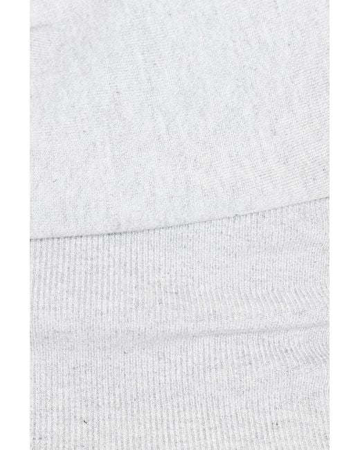Garage White Off Shoulder Short Sleeve Cinch Waist Top