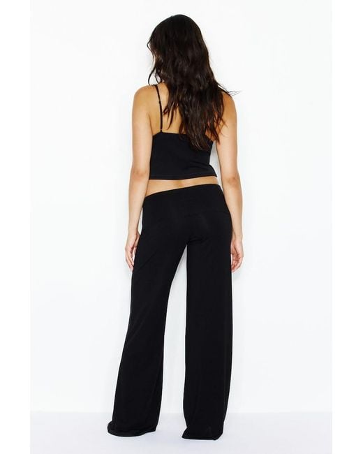 Garage Black Modal Foldover Pants