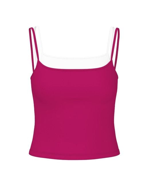 Garage Pink Sleek Double Layer Cami Top