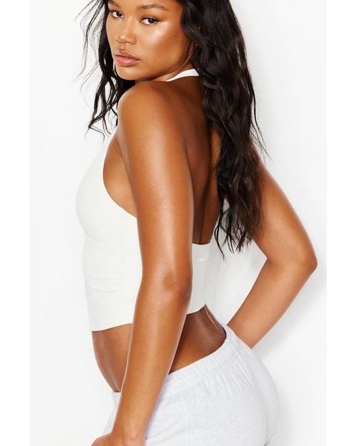 Garage White Active Wrap Halter Top