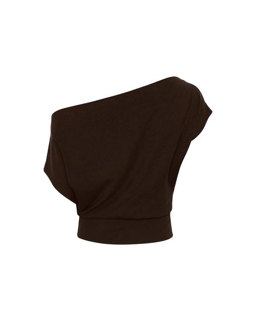 Garage Black Stretchterry Off Shoulder Top