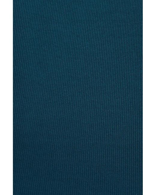 Garage Blue Ribbed Shirttail Tank Top