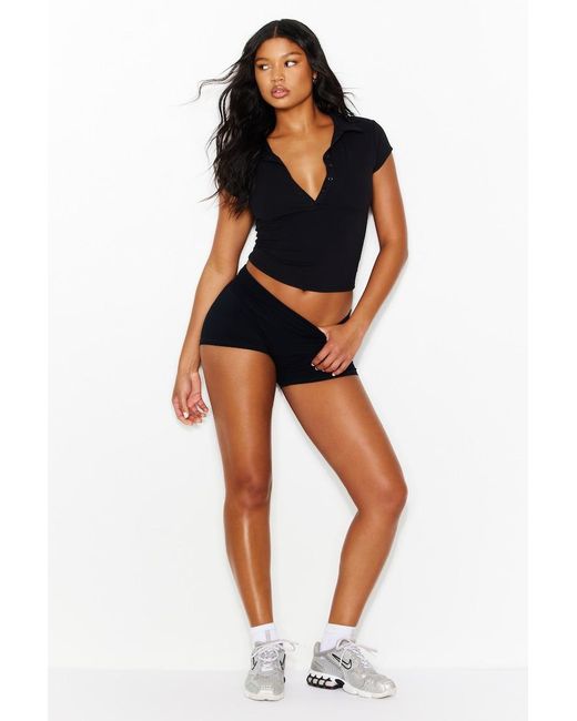 Garage Black Sleek Short Sleeve Polo Top