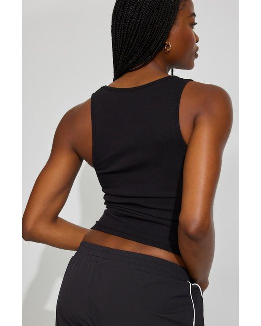Garage Black Snatchrib Scoop Tank Top
