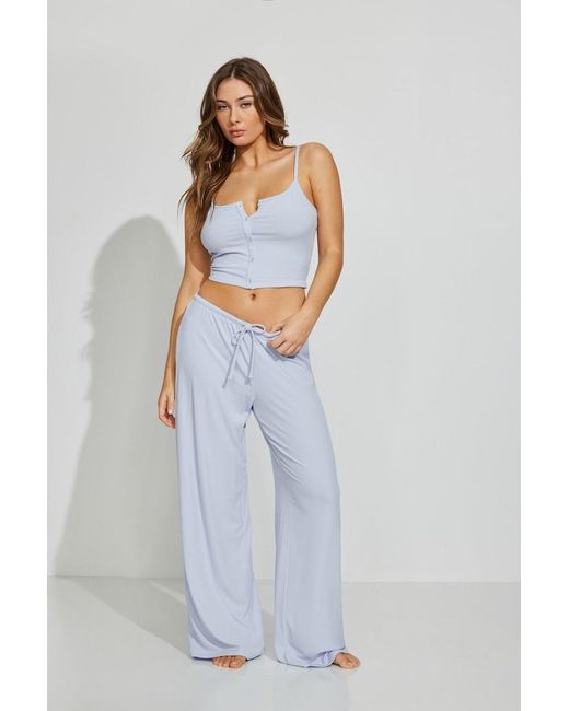 Garage Blue Mini Ribbed Sleep Pants