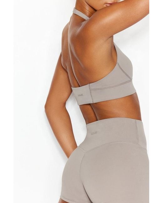 Garage White Active Plunge Halter Bra