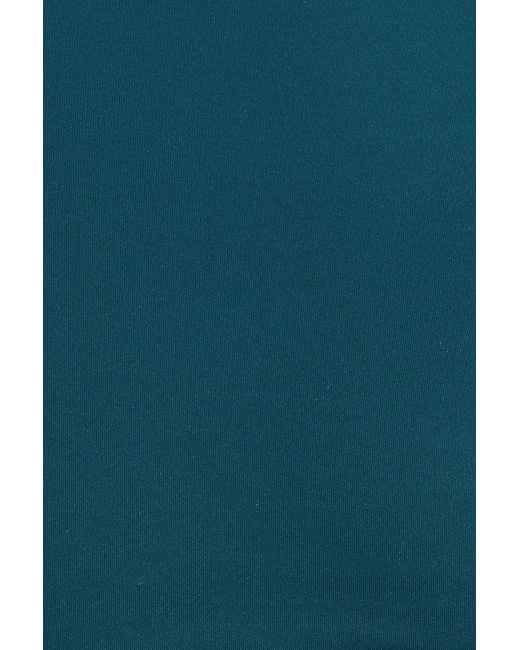 Garage Blue Sleek Plunge Halter Top