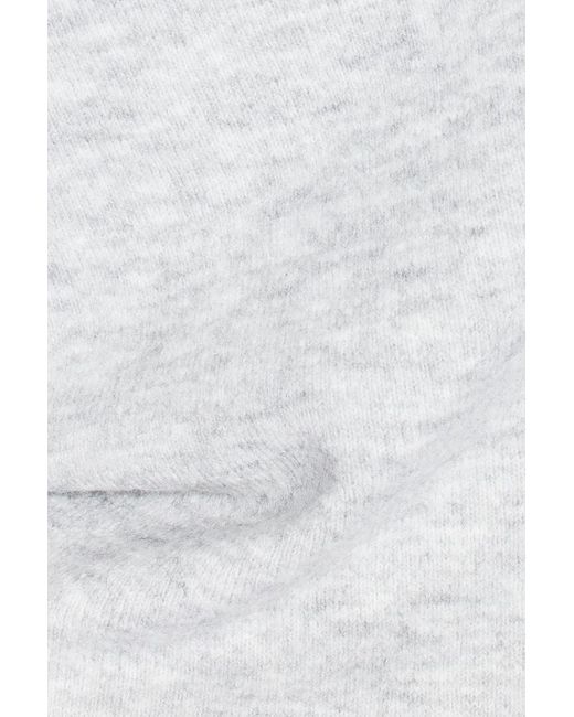 Garage White Long Sleeve Spongy Relaxed Off Shoulder Sweater