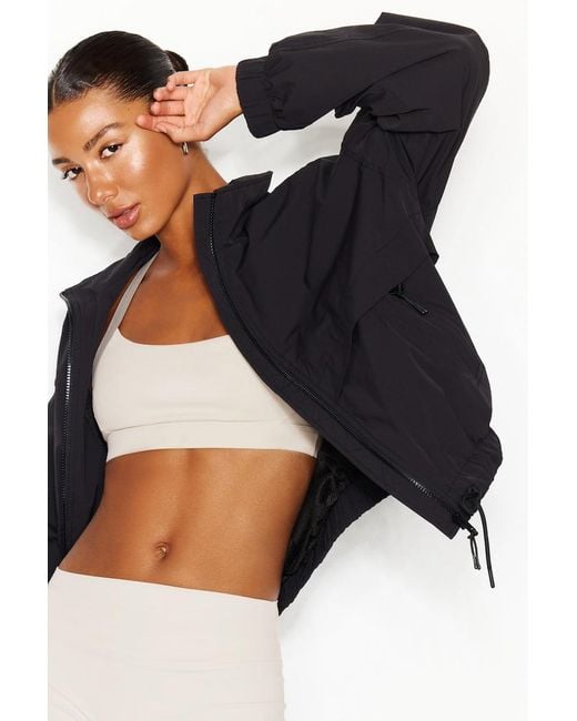 Garage White Long Windbreaker