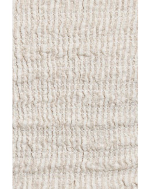 Garage White Linen Smocked Tube Top