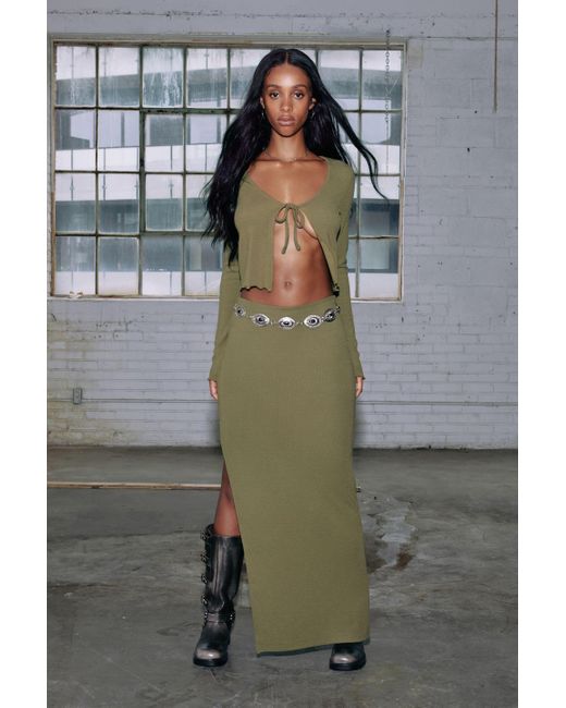 Garage Knit Maxi Skirt in Green Lyst